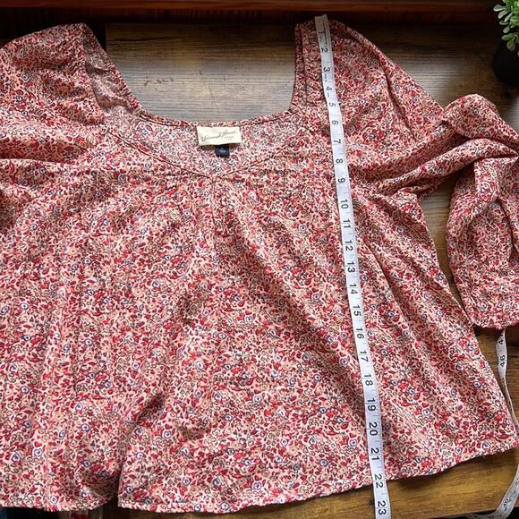 Universal Threads Medium Pink Dainty Floral Long Sleeve Blouse - Picture 10 of 14